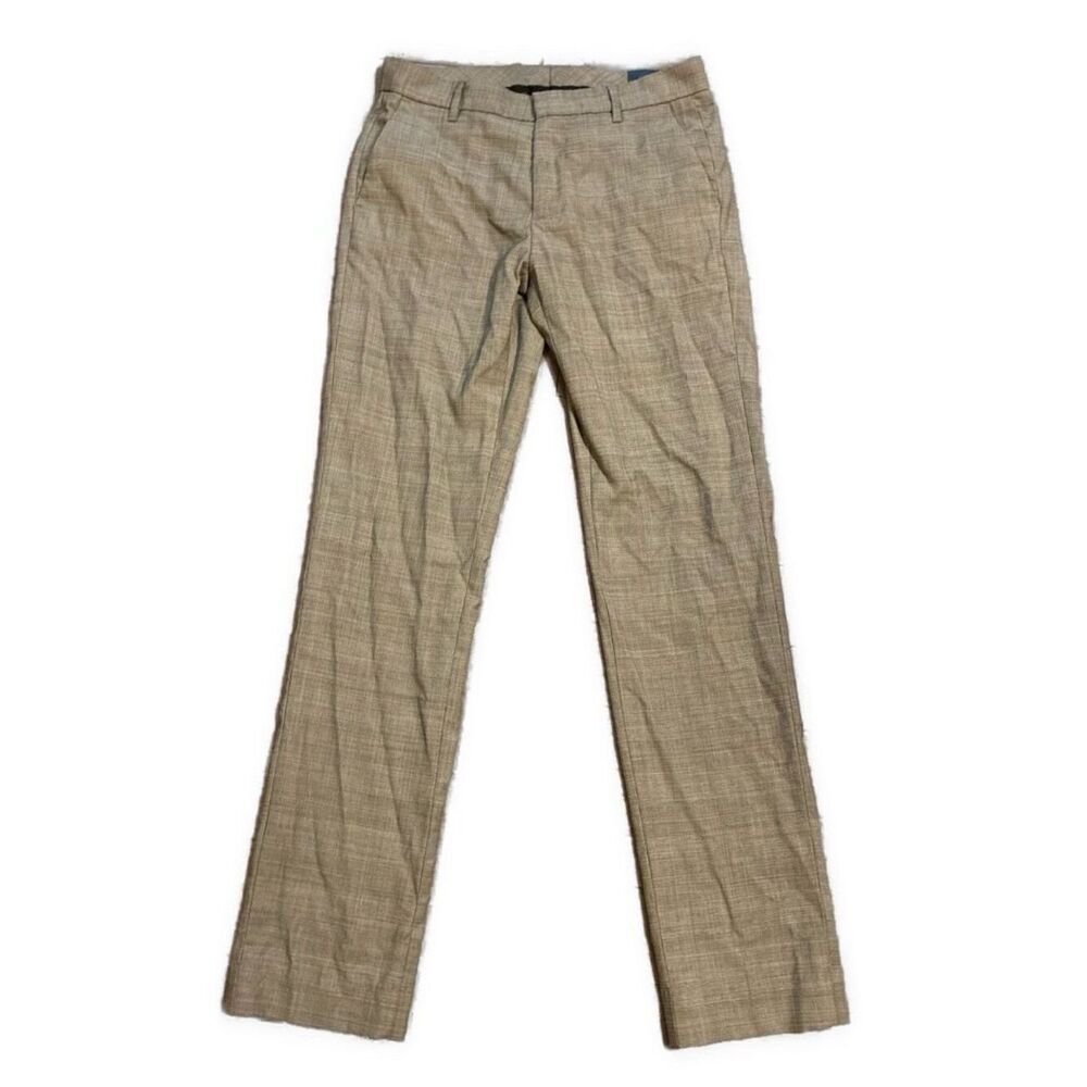 Fairlane Men’s Black Gray Plaid Wool Blend Trouser Pants Slim 30 X 32